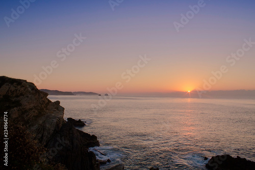 beautiful panoramic view, beach, comet point Oaxaca Mexico