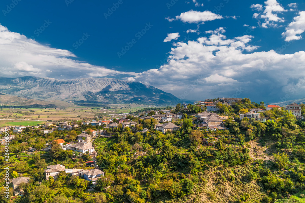 View of Old Town Gjirokaster, UNESCO World Heritage Site, Albania