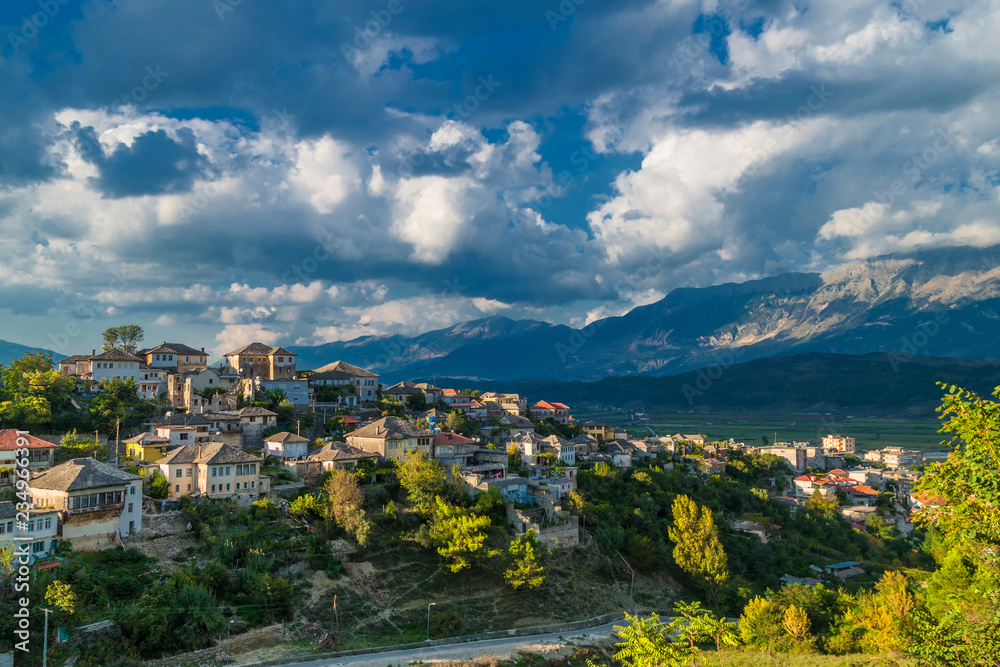 View of Old Town Gjirokaster, UNESCO World Heritage Site, Albania