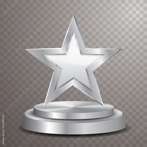 podium star silver white