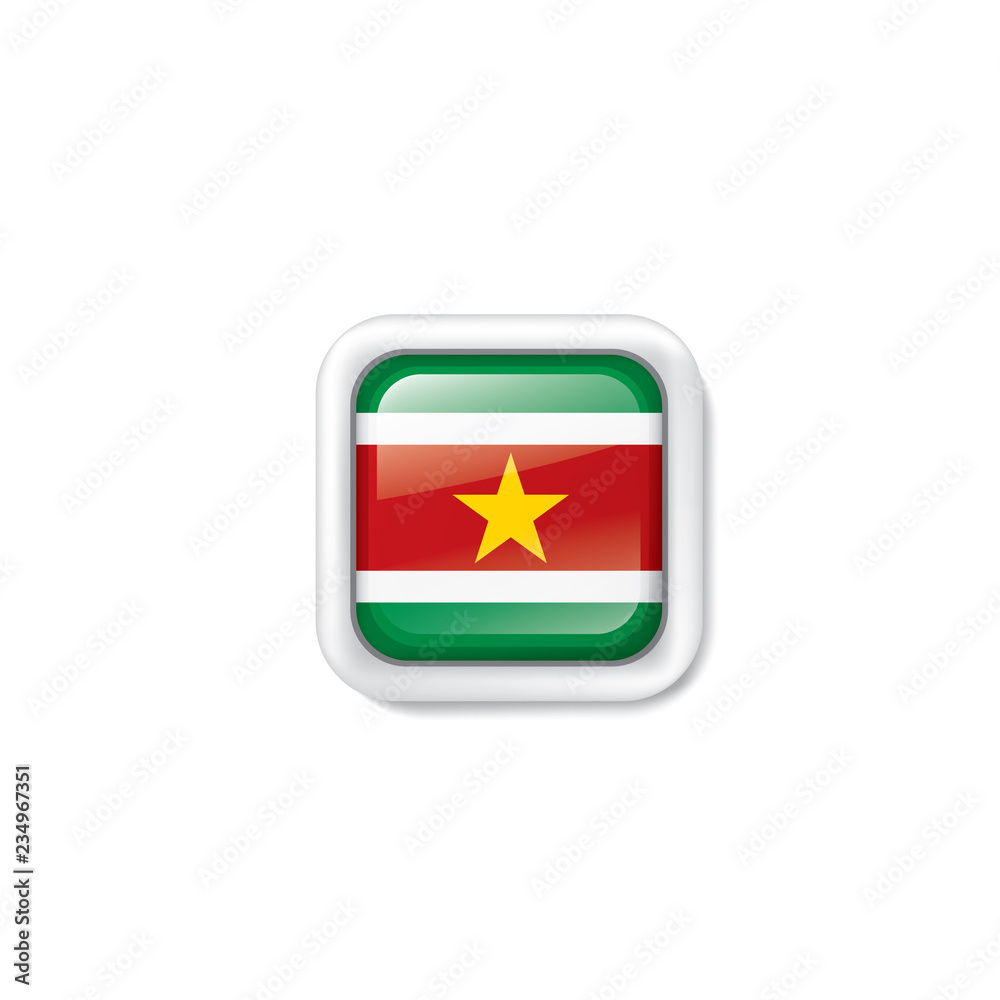 Suriname flag, vector illustration on a white background Suriname flag, vector illustration on a white background