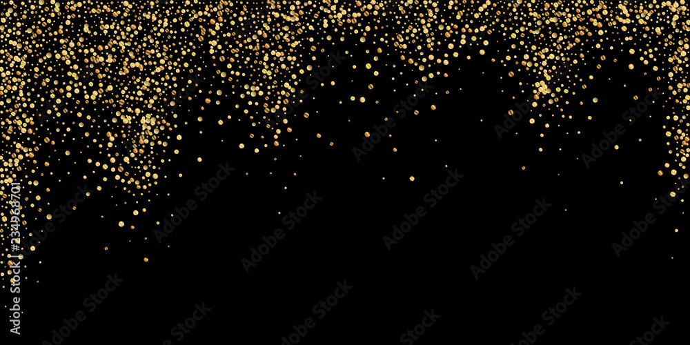 Gold confetti luxury sparkling confetti. Scattered