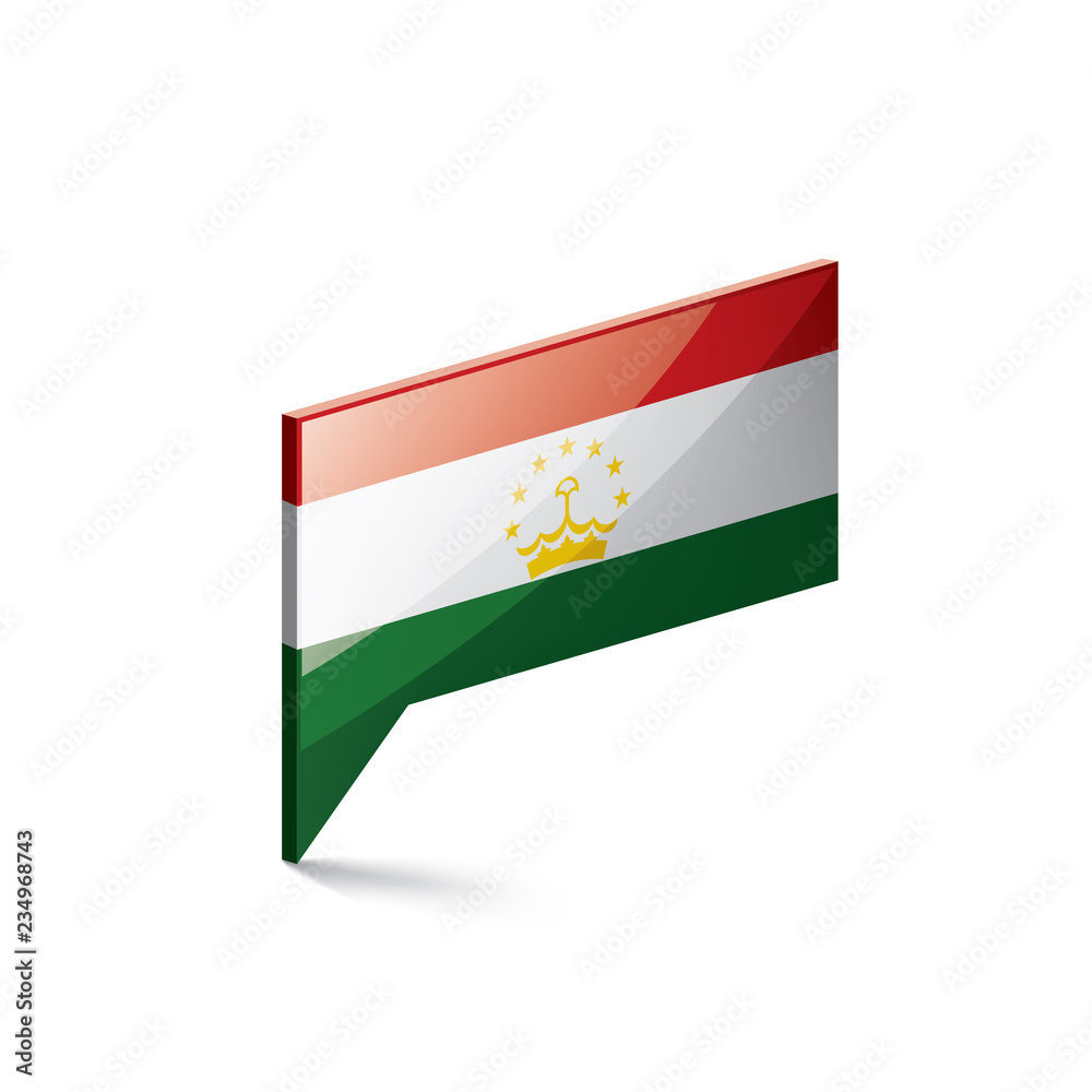 Tajikistan flag, vector illustration on a white background Tajikistan flag, vector illustration on a white background