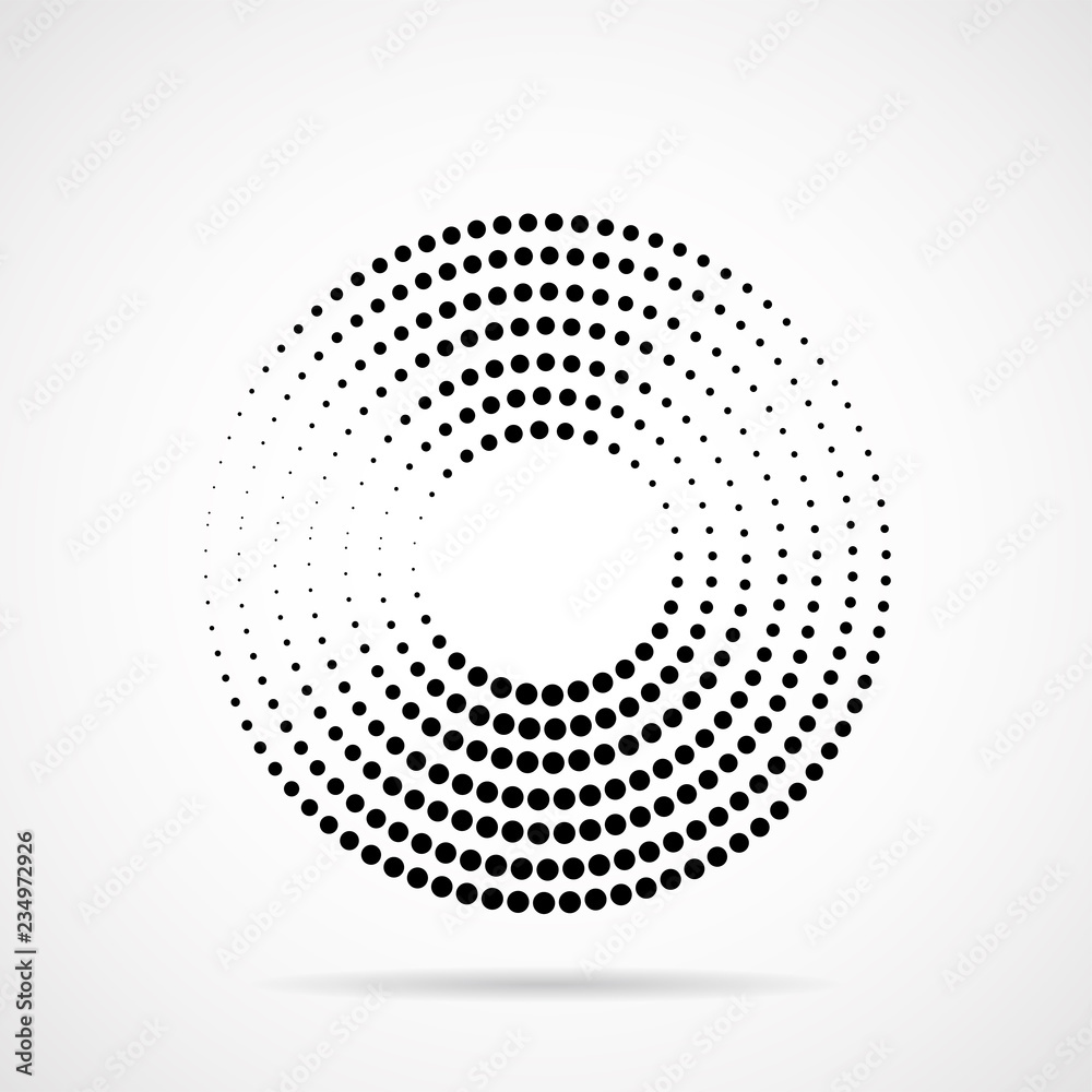 Abstract dotted circles. Dots in circular form. Halftone effect. Vector Abstract dotted circles. Dots in circular form. Halftone effect. Vector