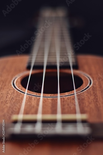 acoustic guitar on black background