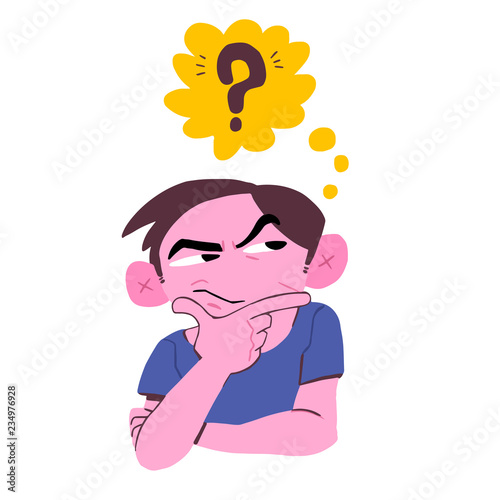 Hombre pensando con una interrogación