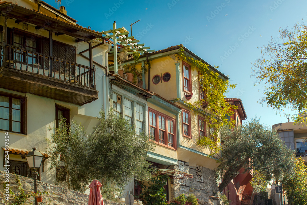 The architecture of Kavala - houses of the Old Town - a beautiful harmony of buildings and nature, such a symbolic sense of beauty of Greece.