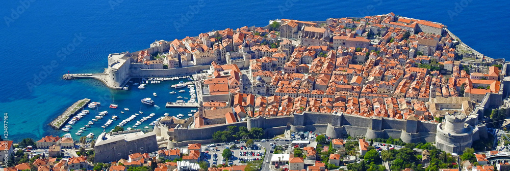 Panorama view of the old town Dubrovnik in Croatia, UNESCO