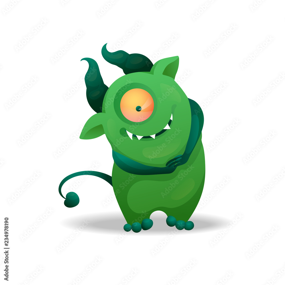 Fototapeta premium Unusual cartoon character monster