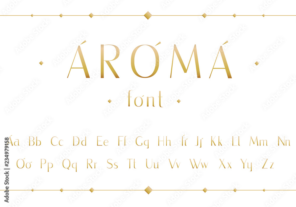 Obraz premium Elegant gold font. Vector illustration