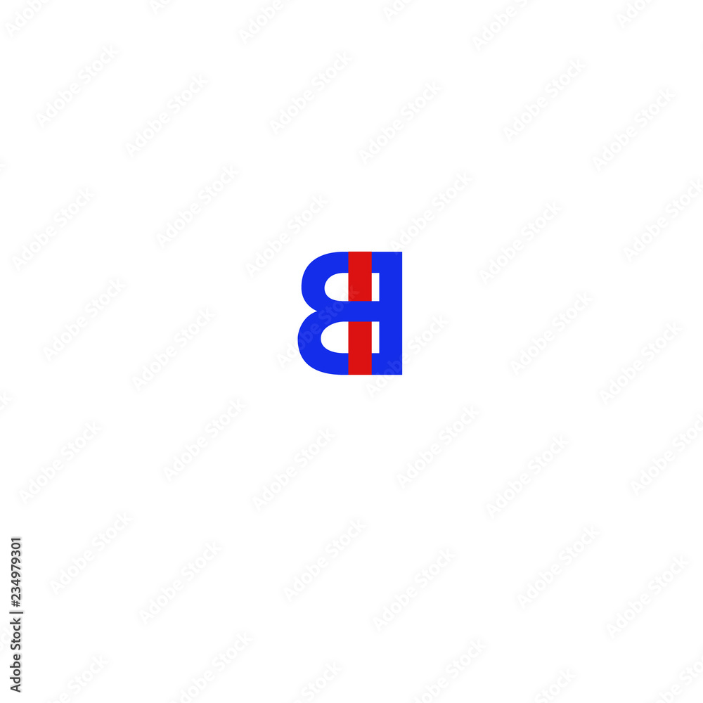 Letter BI Red and Blue Letter BI Red and Blue