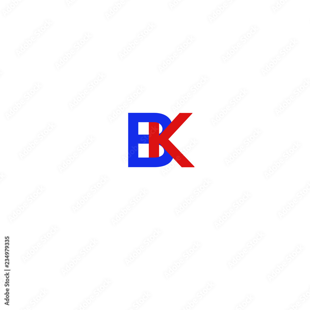 Letter BK Red and Blue Letter BK Red and Blue