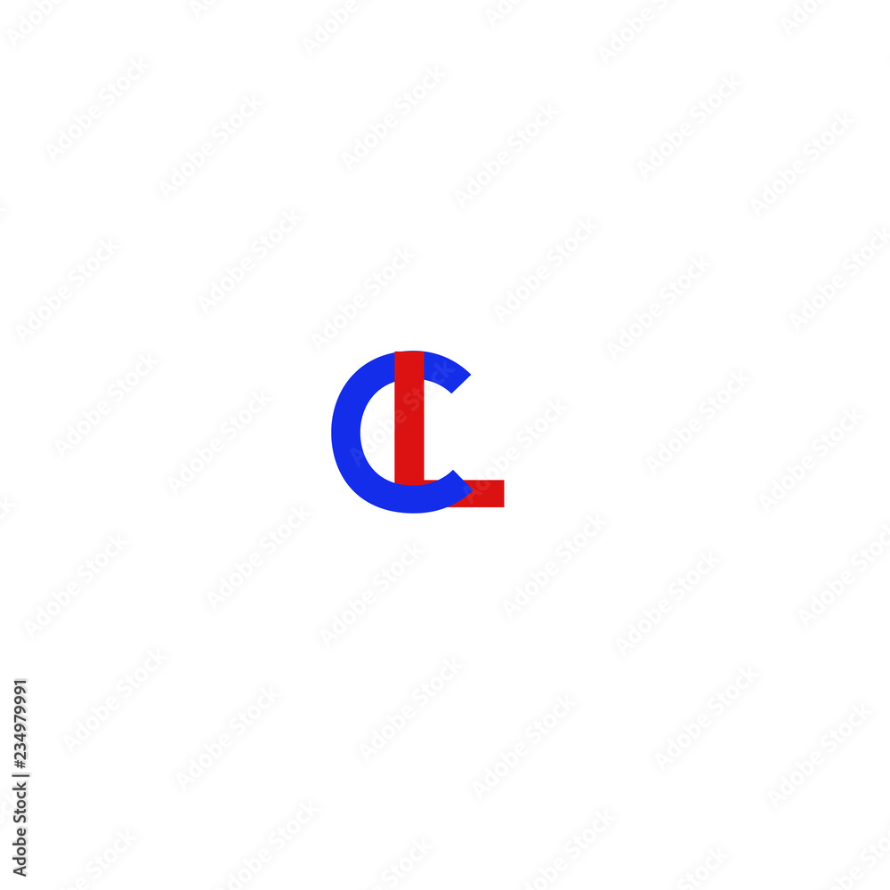 Letter CL Red and Blue Letter CL Red and Blue