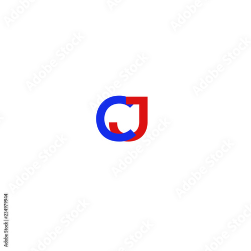 Letter CJ Red and Blue