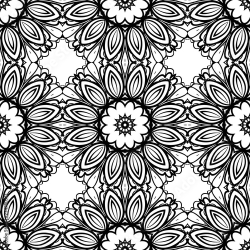 Seamless Geometrical floral texture. Vector illustration. For design, wallpaper, fashion, print.
