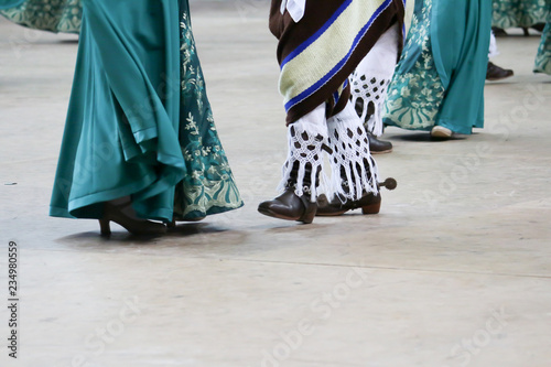  The feet of the gauchesque typical dancers.