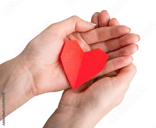 Closeup of a Woman Holding a Heart