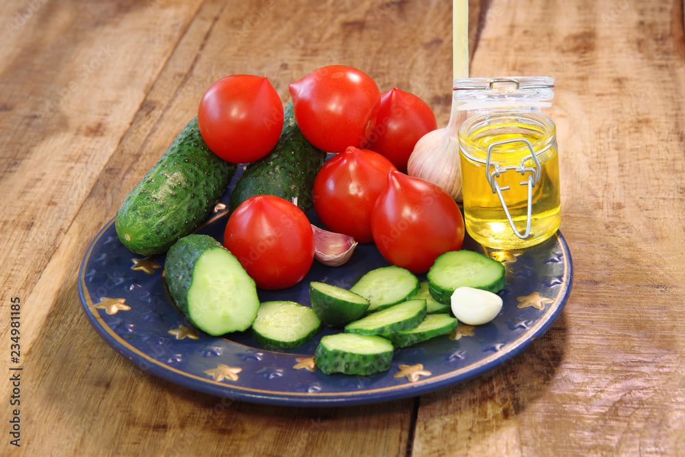 fresh vegetables on a plate