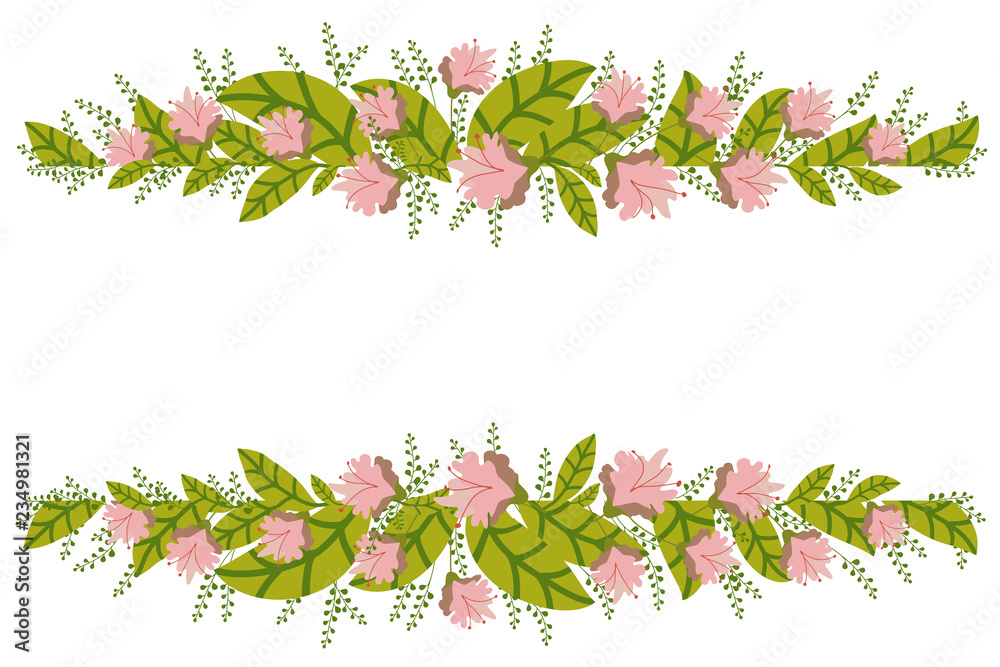 Floral banner isolated on white background. Flower composition for cards,  wedding invitation, poster, save the date or greeting design. Flower card,  invitation, banner template. Stock Vector | Adobe Stock