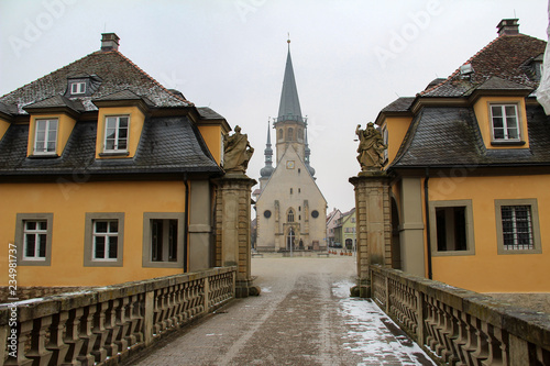 Weikersheim, Germany, exit from the castle into the city