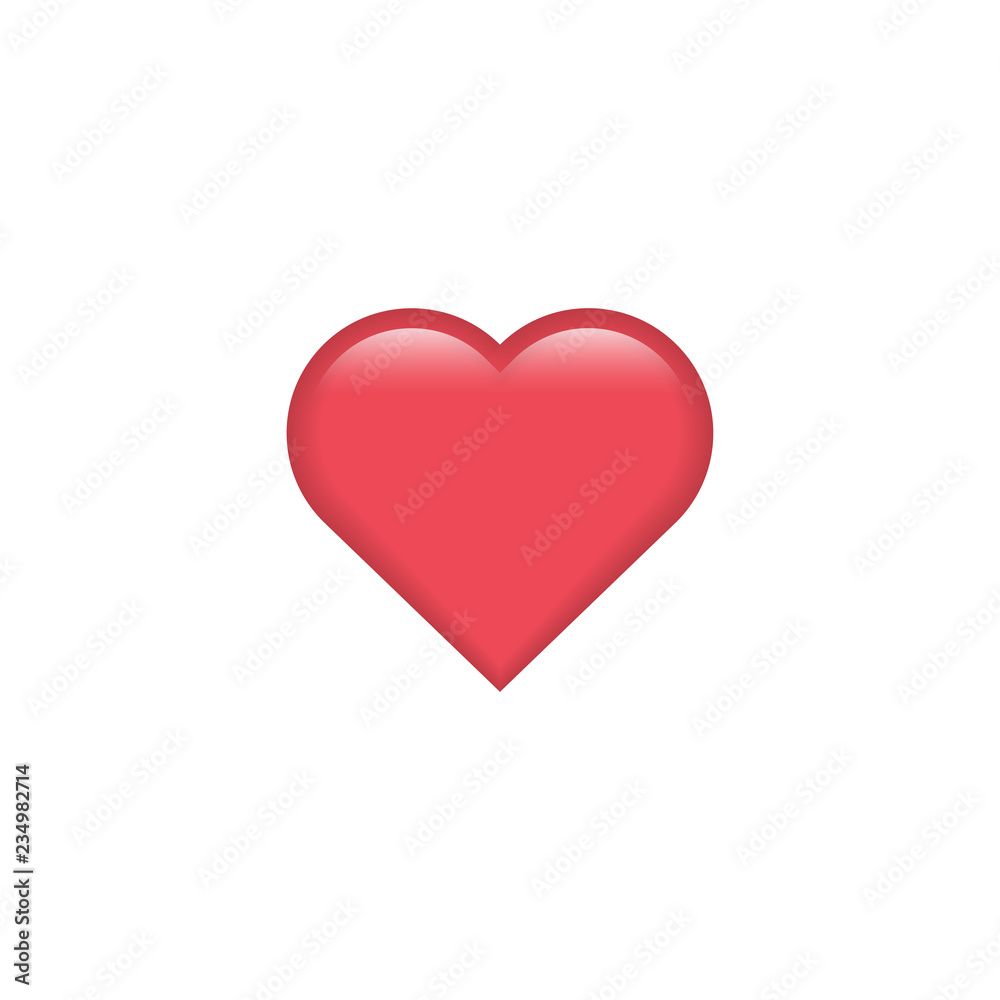 Red vector heart icon. Heart emoji. Heart sticker. Love symbol Valentine's Day. Element for design logo mobile app interface card or website