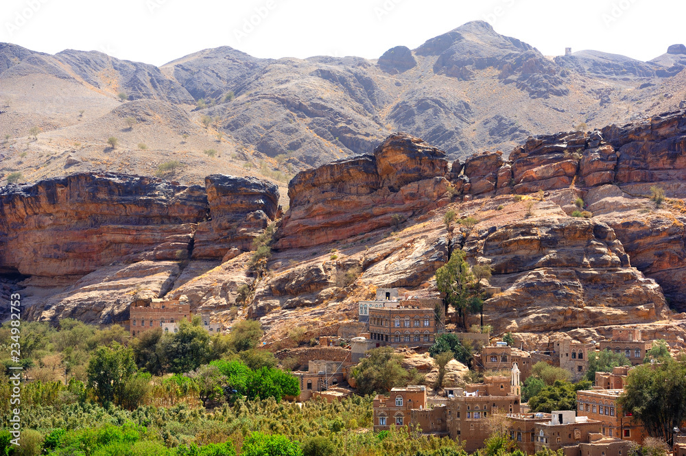 View of mountains in Yemen near Sanaa