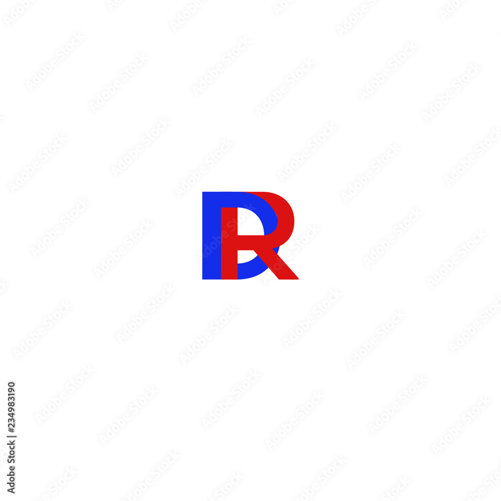 Letter DR Blue and Red Letter DR Blue and Red