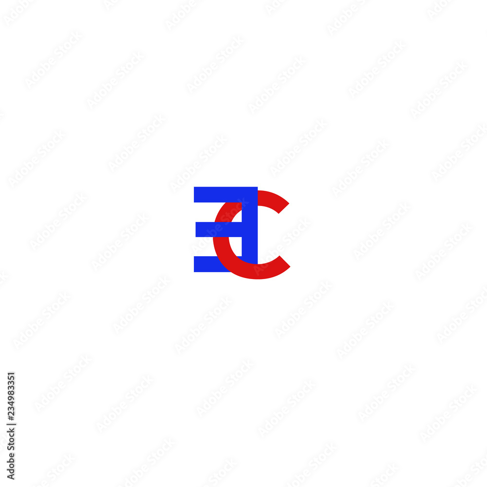 Letter EC Blue and Red