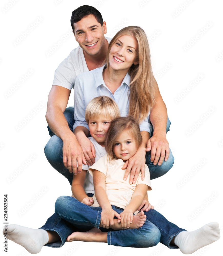 young happy family