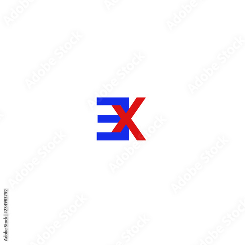 Free Download Letter EX Blue and Red - GFXLoad