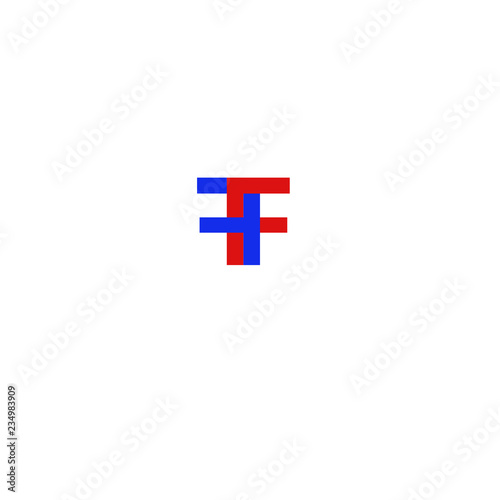 Letter FF  Blue and Red