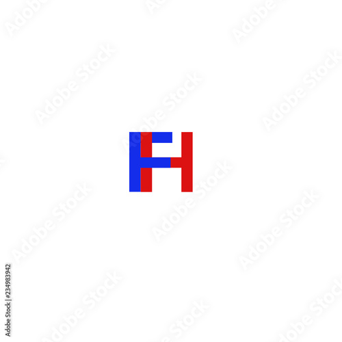 Letter FH Blue and Red