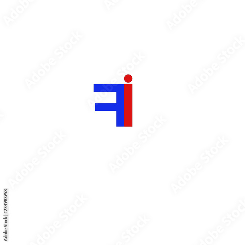 Letter FI  Blue and Red
