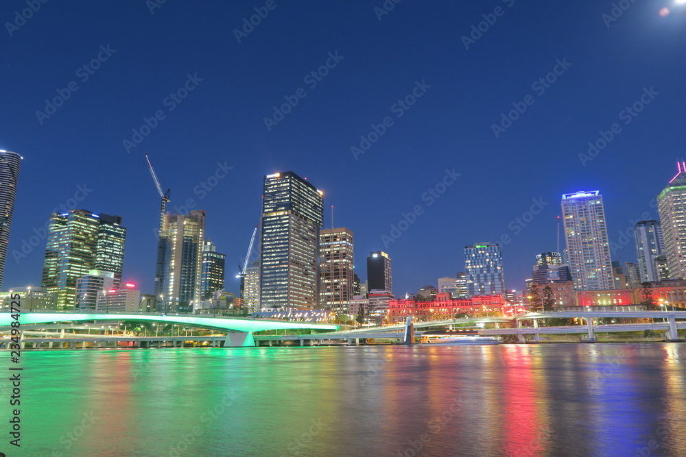 Brisbane Skyline bei Nacht