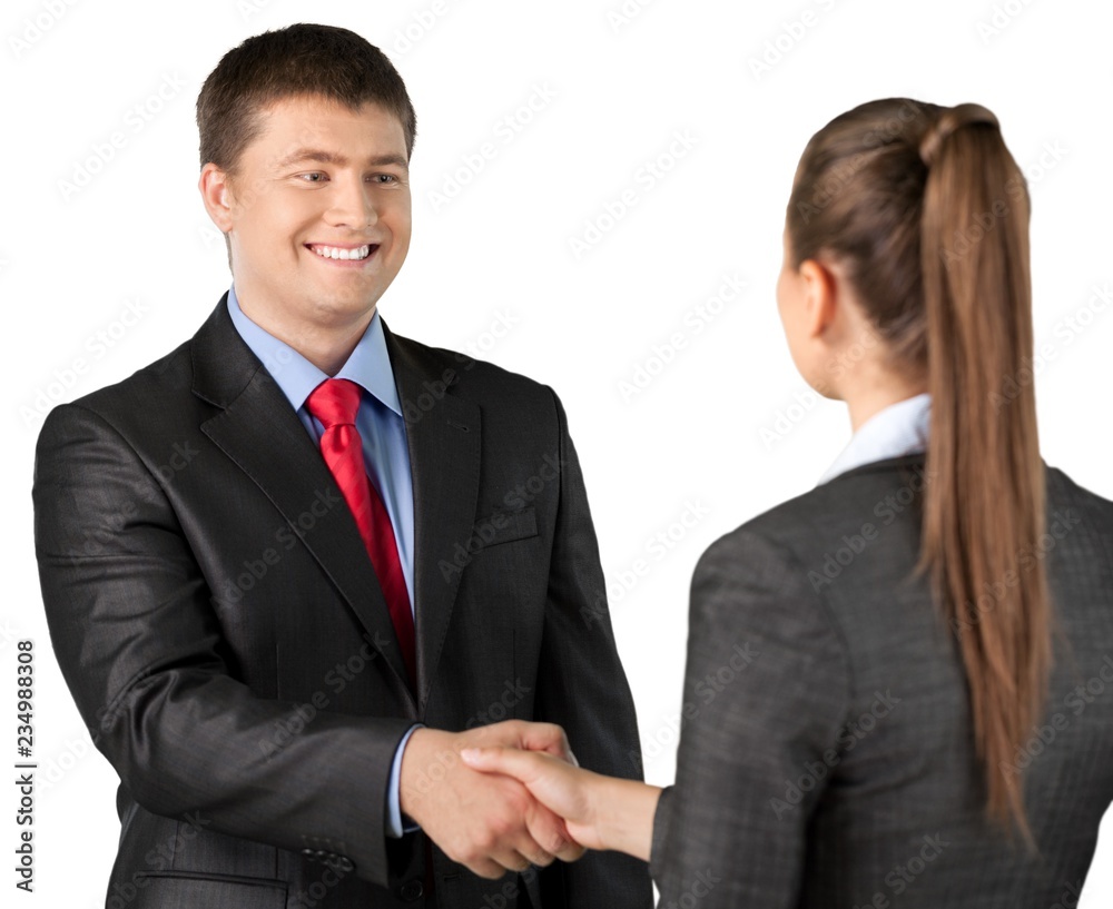 Portrait of Two Business People Shaking Hands Portrait of Two Business People Shaking Hands