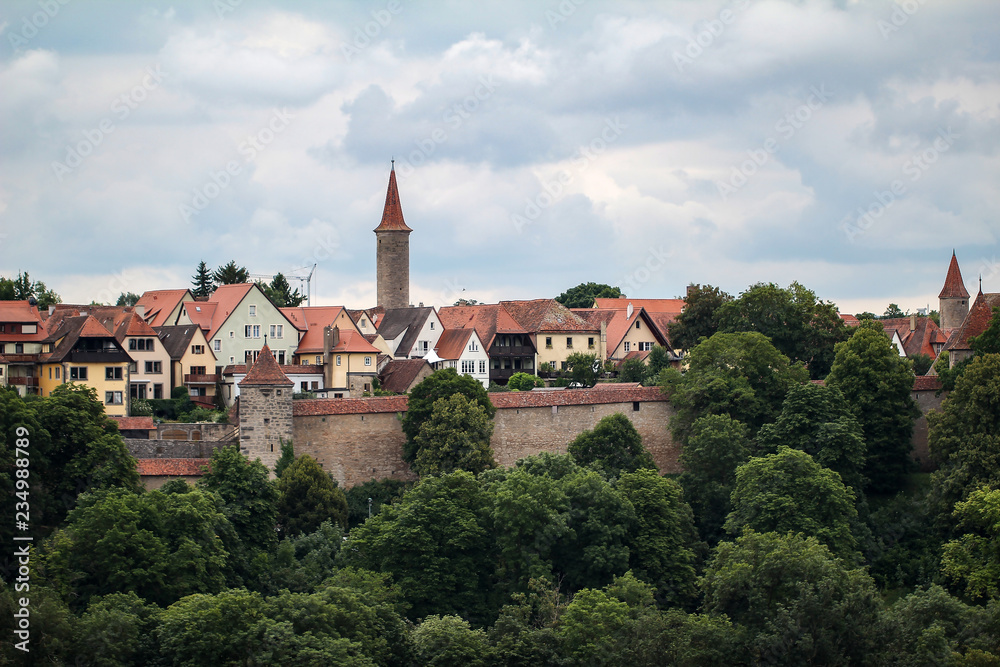 Town of Rothenburg ob der Tauber, Germany. Panorama of the city