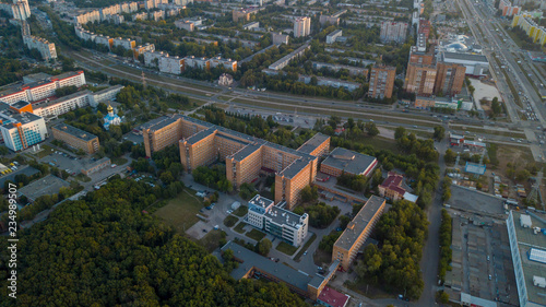 Hospital building aerial