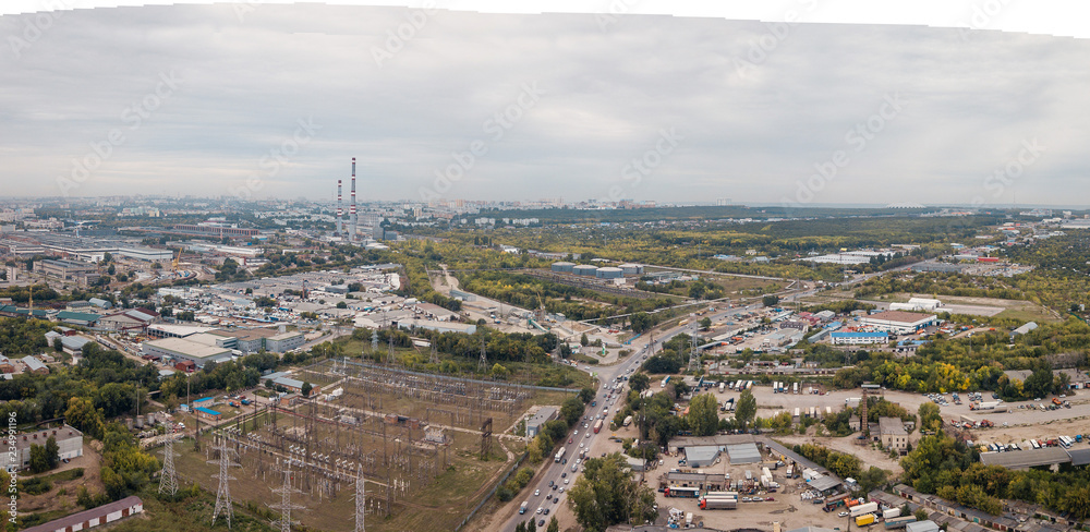 Fototapeta premium Industrial zone aerial