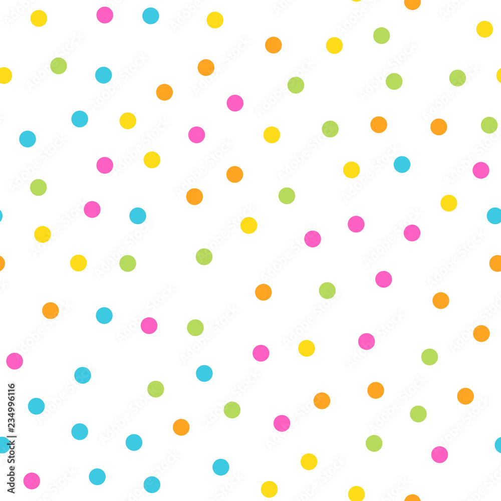 Colorful seamless pattern. Happy, funny and infantile theme. Abstract vector background.