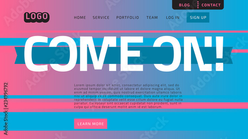 Desktop Landing Page For Web Website Template Design Example Front End Vector Graphic