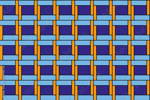 checkered background of stripes in blue and orange