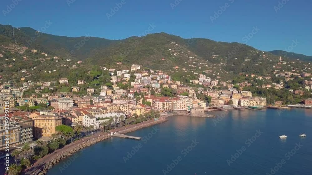 Aerial view of the Italian Riviera, Rapallo, Italy Aerial view of the Italian Riviera, Rapallo, Italy