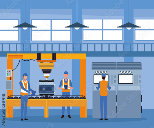 Worker on car factory