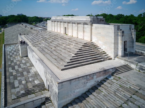 Zeppelin Main Grandstand, Zeppelinfeld, former Nazi party rally grounds of the NSDAP, Nuremberg, Middle Franconia, Bavaria, Germany, Europe