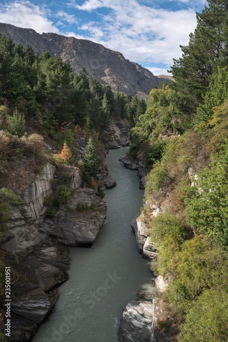 View in Canyon of Shotover River, Queenstown, Otago, South Island, New Zealand, Oceania photo