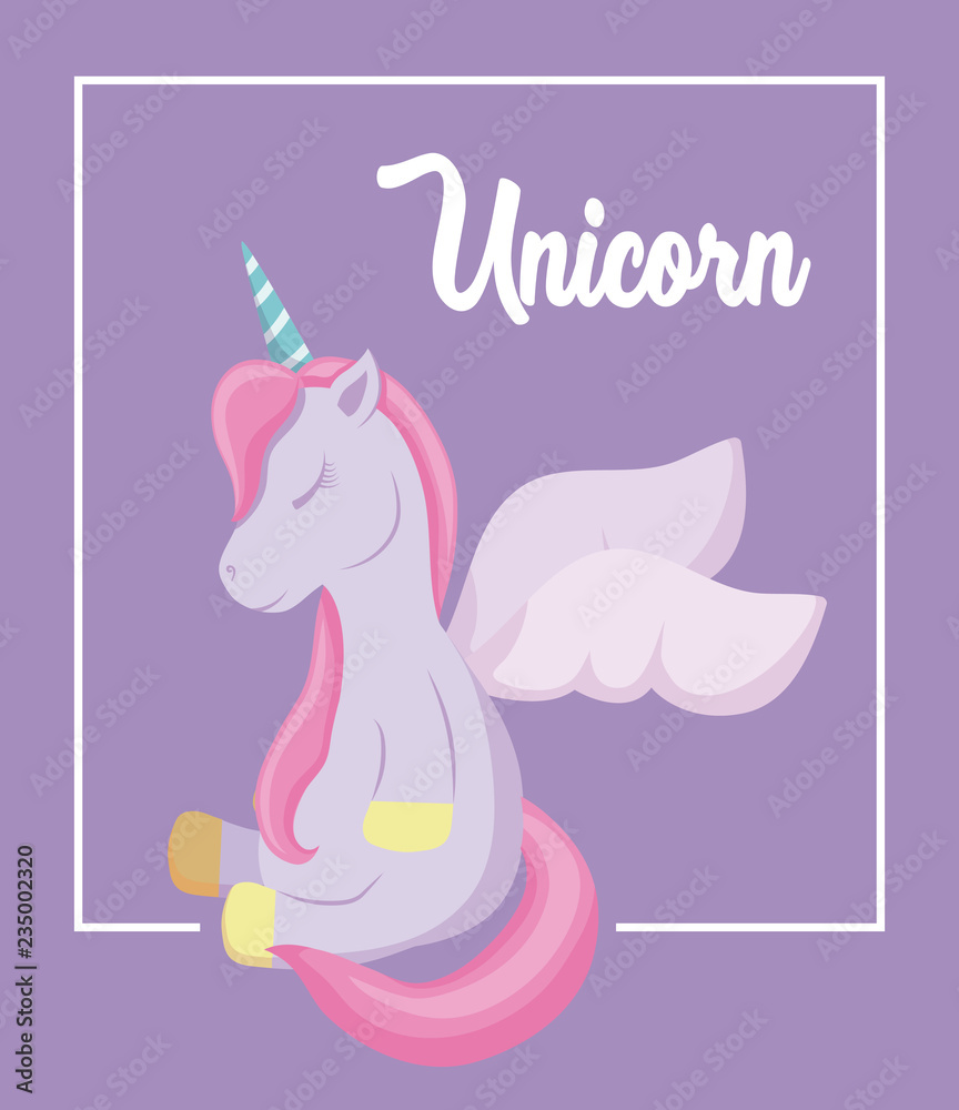 cute unicorn sitting of fairy tale cute unicorn sitting of fairy tale