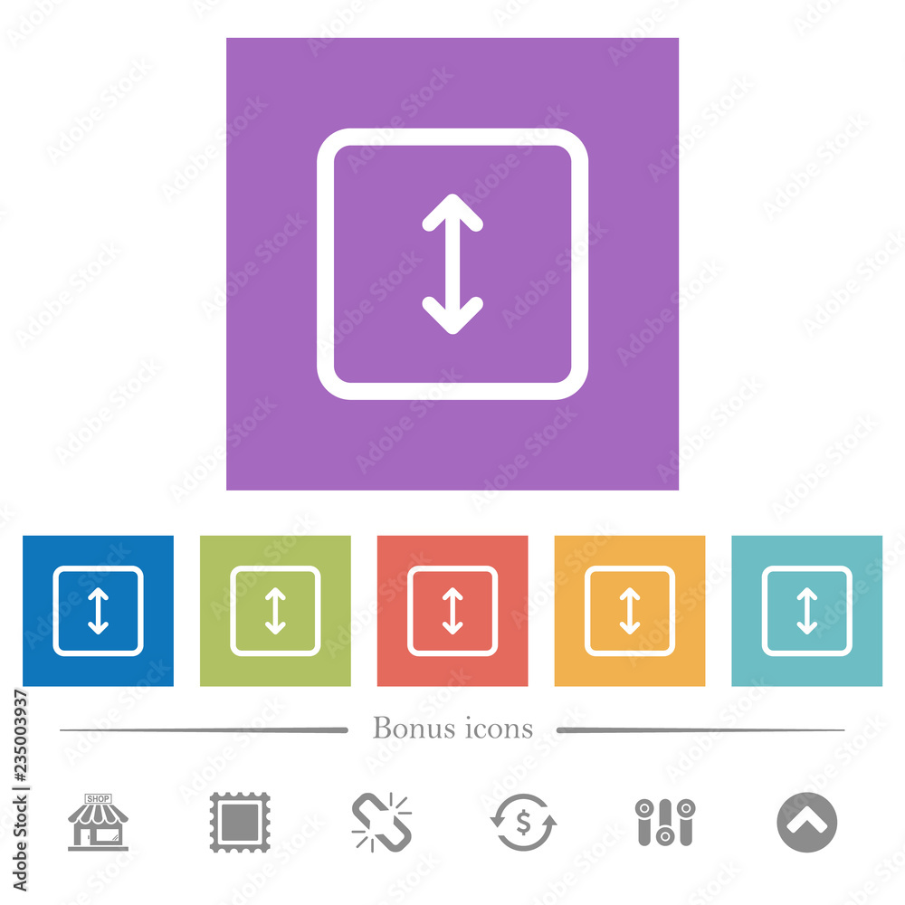 Adjust object height flat white icons in square backgrounds Adjust object height flat white icons in square backgrounds