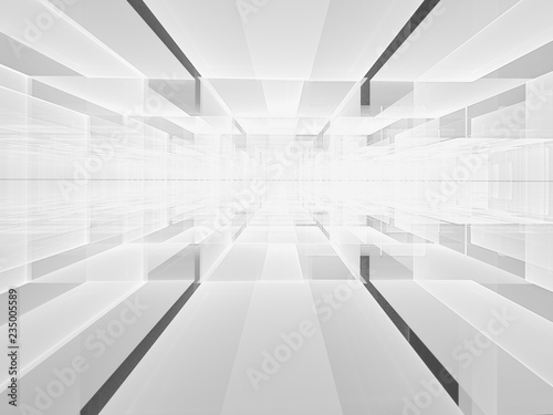 White perspective technology background - digitally generated