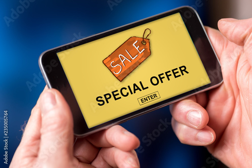 Special offer concept on a smartphone