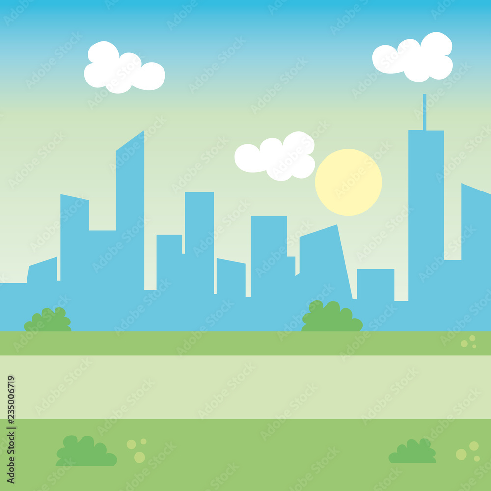 Obraz premium landscape park scene icon